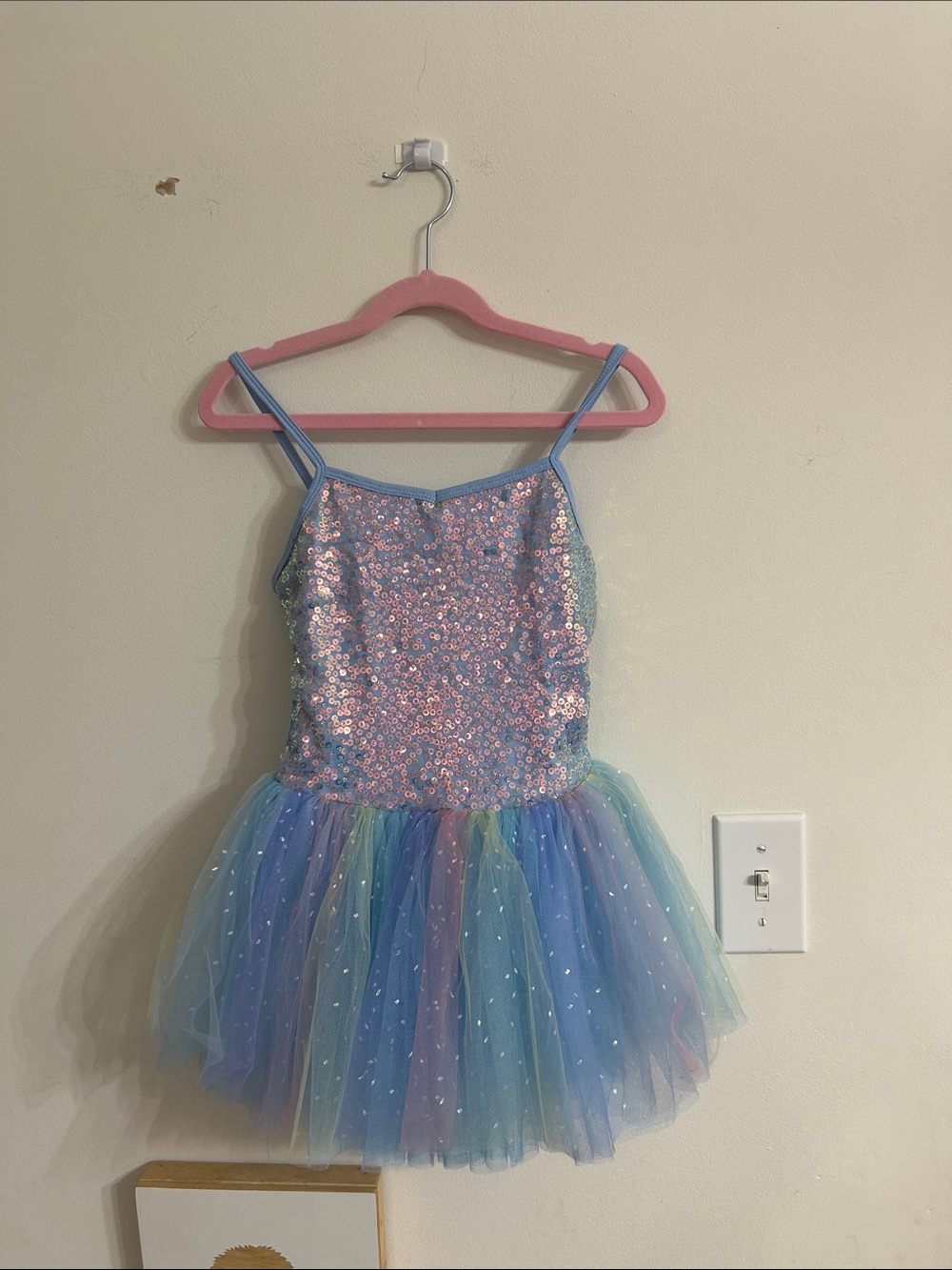 Girls' Pastel Sequin Dance Leotard - Light Blue Size 6. NEVER WORN!